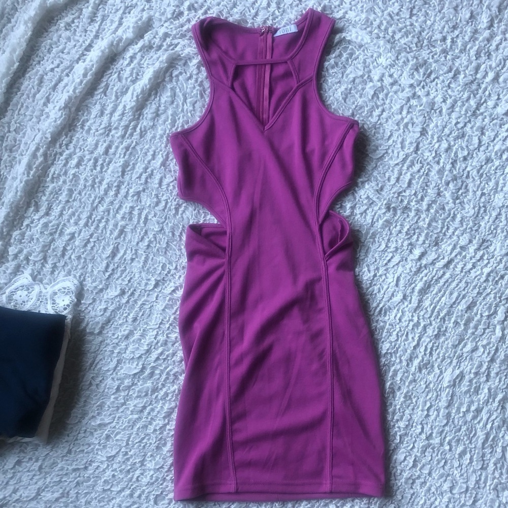 Tobi purple bodycon dress with cutouts